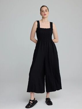 Luukaa 100% Linen Solina Ruched Romper